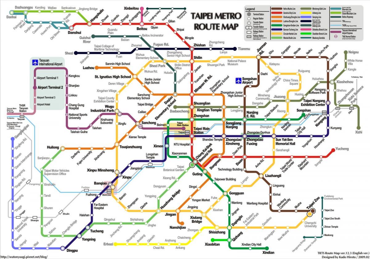 stacji metra Taipei mapie