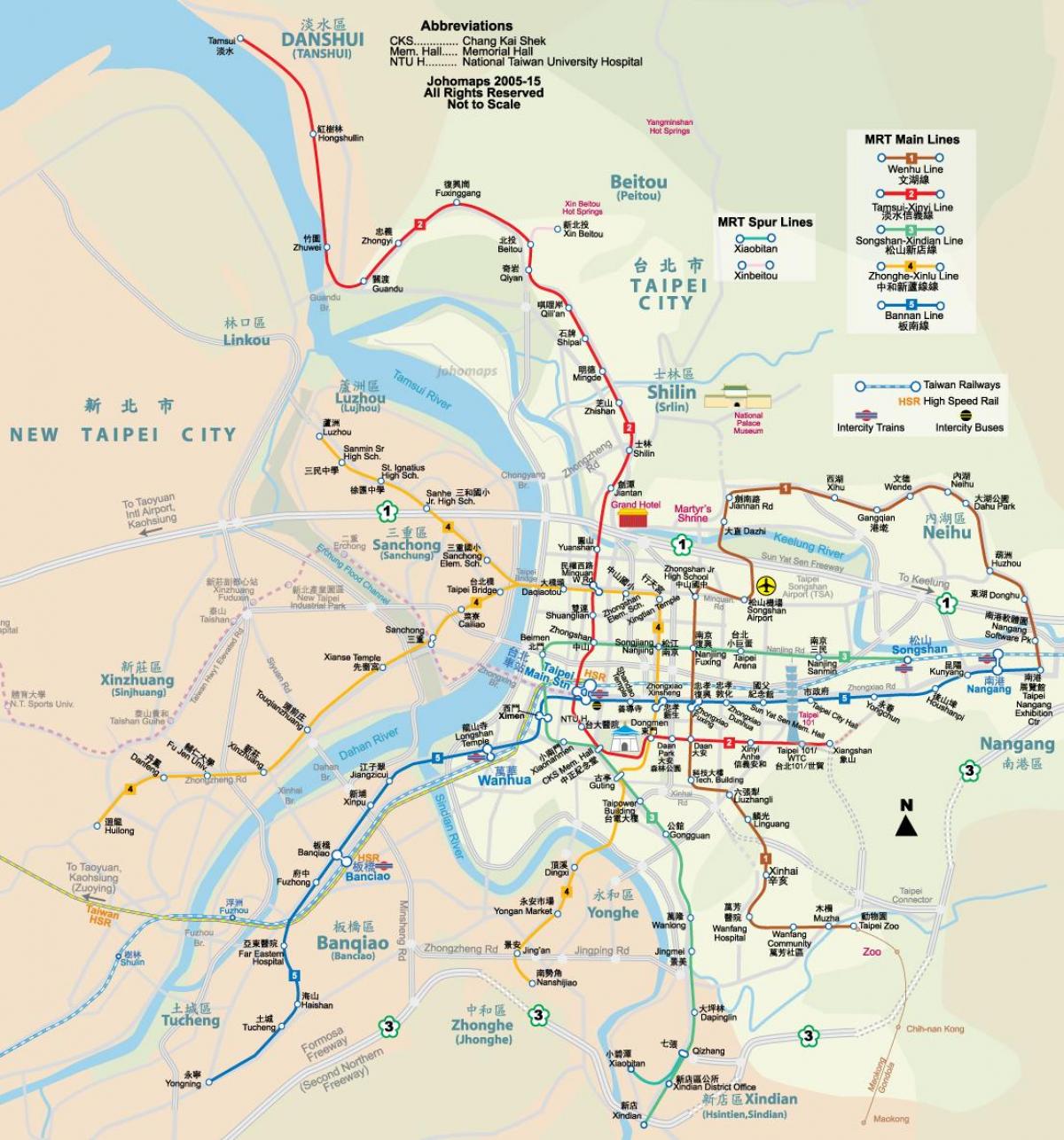 mapa Tajpej drodze
