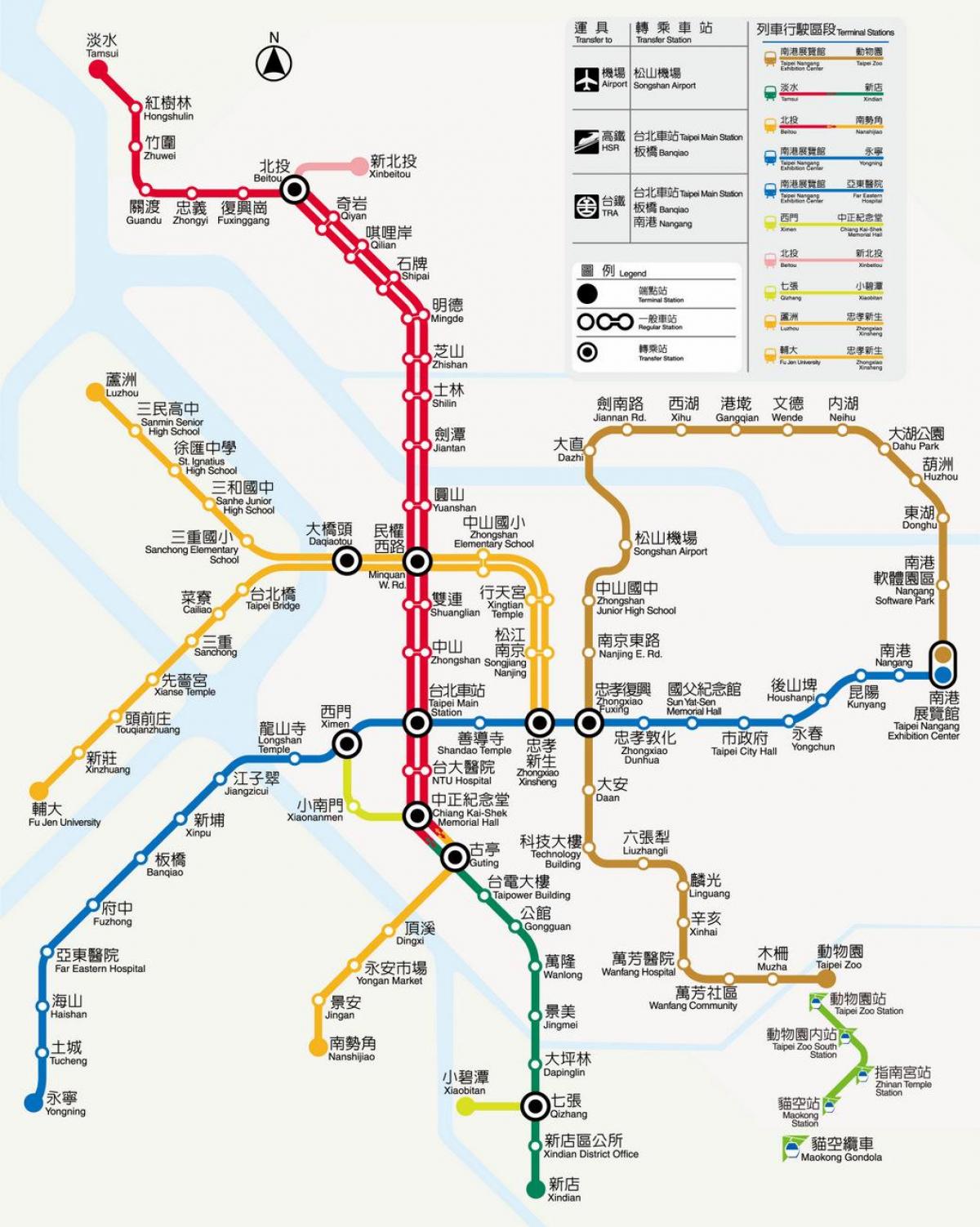 tempo mapa Tajpej MRT 