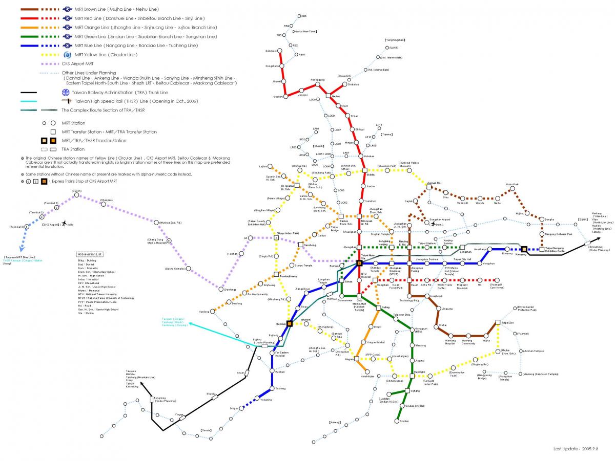 mapa stacji kolei miejskiej s-bahn Tajpej 