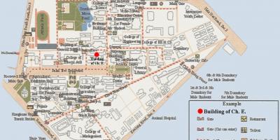 Tajwański mapę kampusu uniwersytetu 