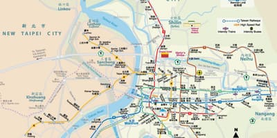Taipei main station na mapie
