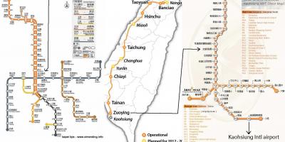 Mapa Tajpej szybkiej kolei