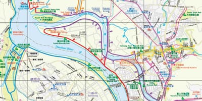 Mapa sposób Taipei rower 